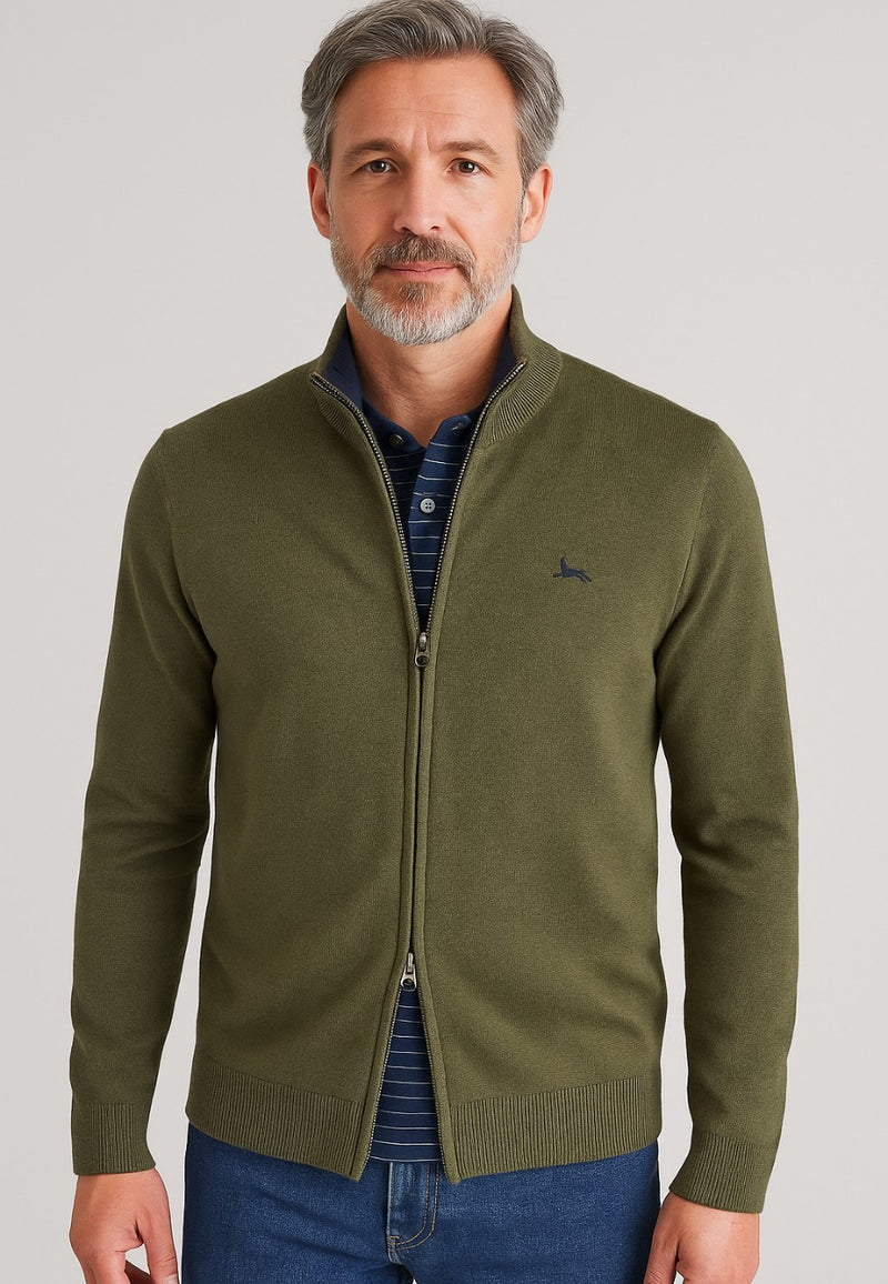 Cárdigan de punto con cremallera y cuello de cisne (7 colores)