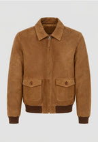 Chaqueta artesanal de ante modelo Vejer – Camel