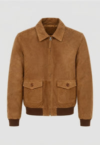 Chaqueta artesanal de ante modelo Vejer – Camel