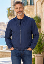 Chaqueta bomber para hombre color azul armada, ligera