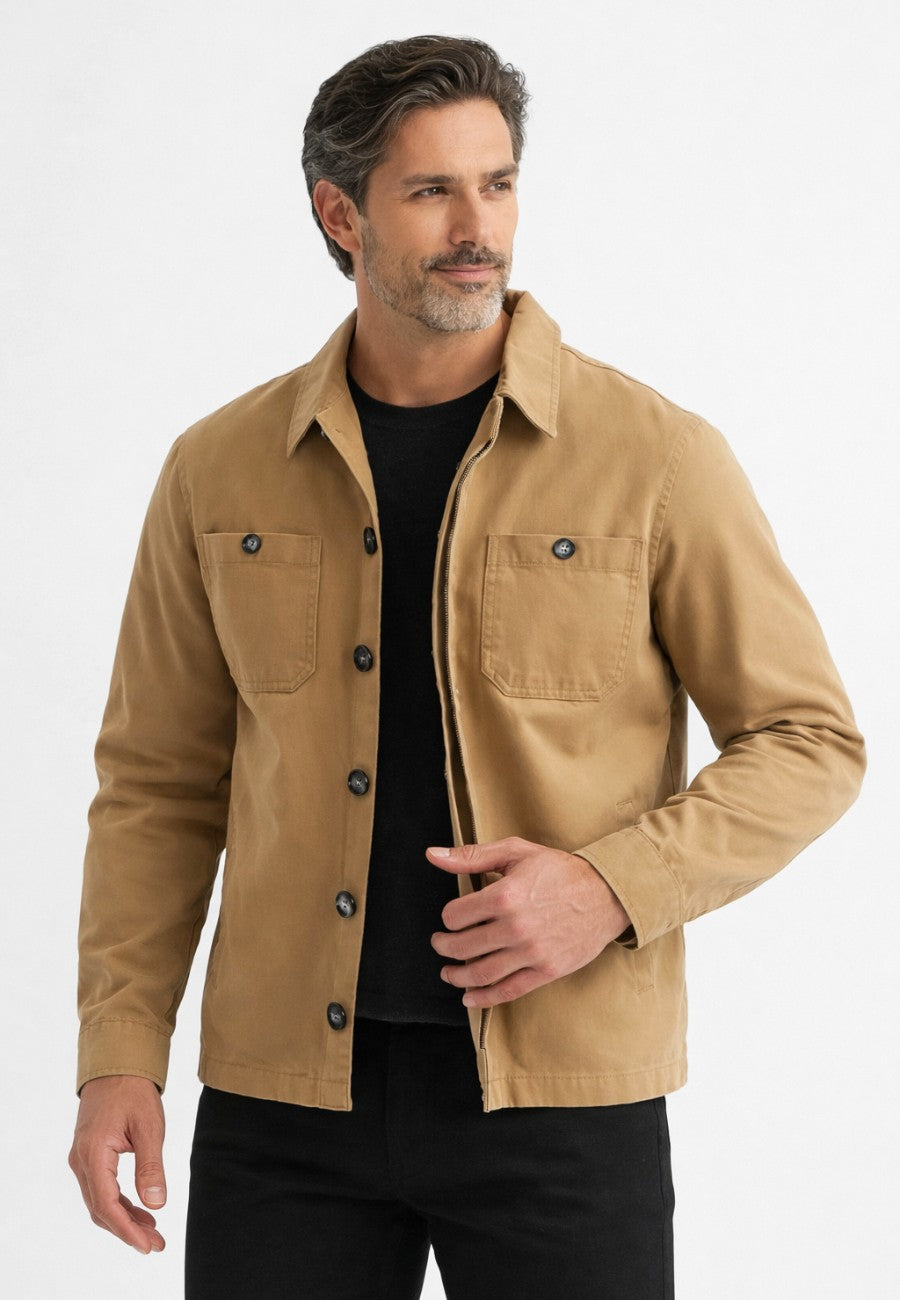 Chaqueta casual elegante para hombre en camel