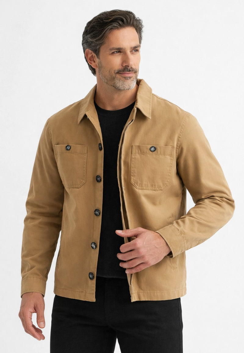 Chaqueta casual elegante para hombre en camel