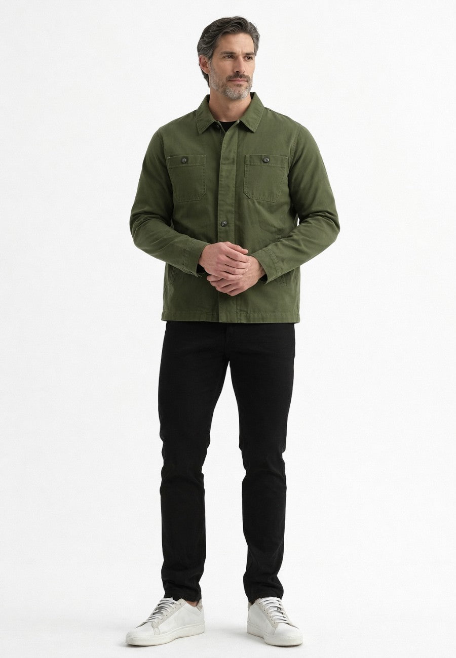 Chaqueta casual elegante para hombre en verde kaki