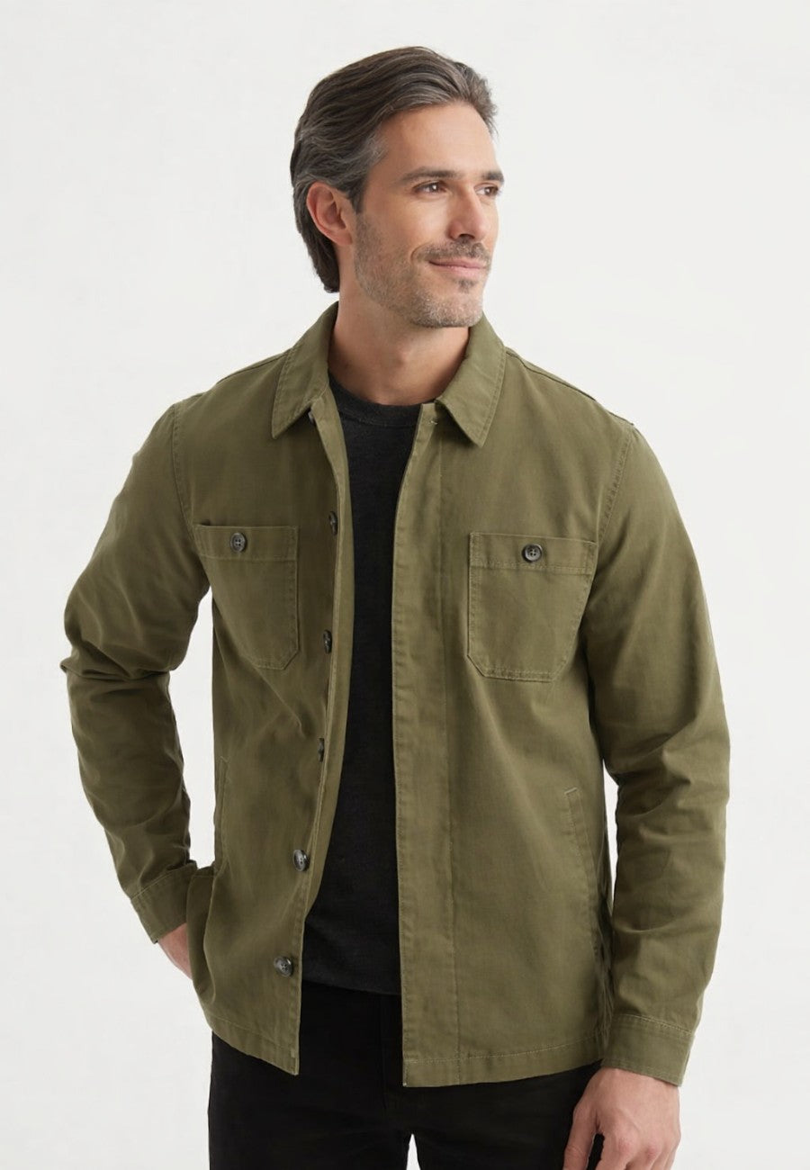 Chaqueta casual elegante para hombre en verde kaki