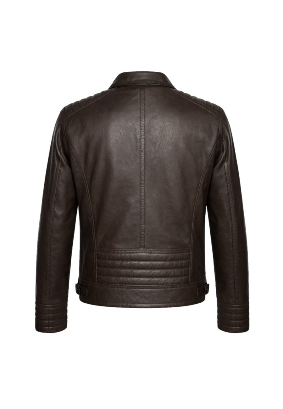Chaqueta artesanal de piel natural Grazalema – Marrón