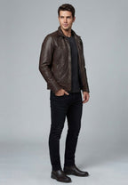 Chaqueta artesanal de piel natural Grazalema – Marrón