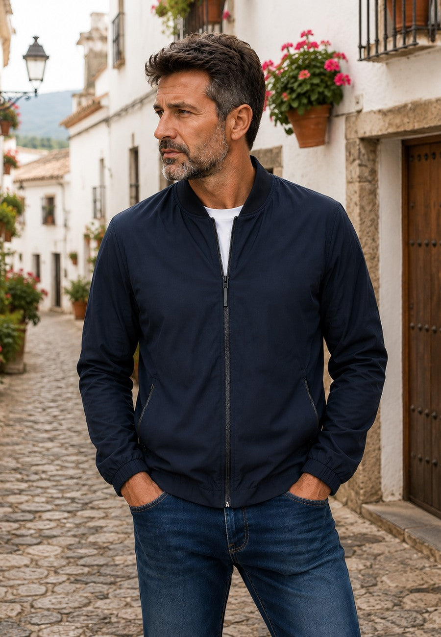 Chaqueta bomber clásica para hombre estate blue