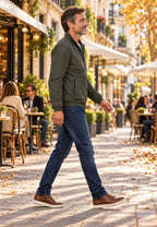 Chaqueta bomber para hombre color kaki, ligera