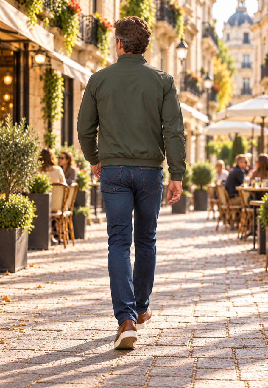 Chaqueta bomber para hombre color kaki, ligera