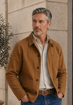 Chaqueta casual elegante para hombre en marrón coñac