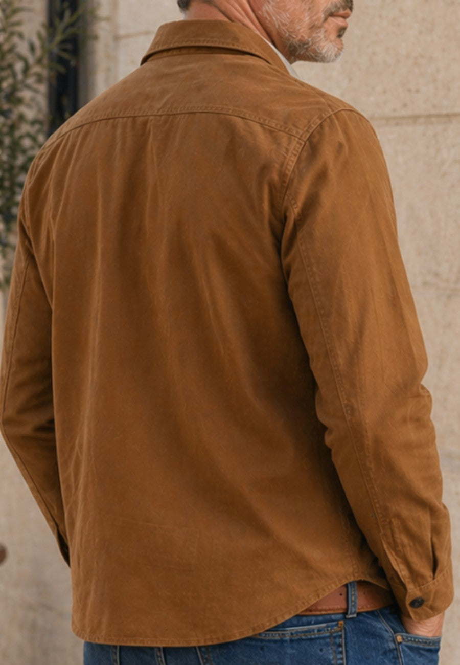 Chaqueta casual elegante para hombre en marrón coñac