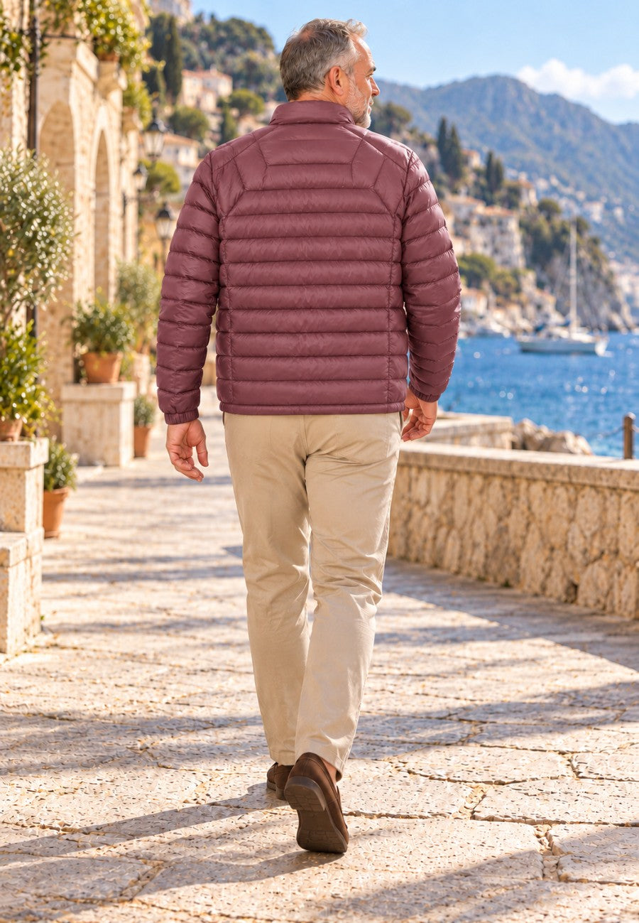 Chaqueta acolchada superligera de hombre en color Burdeos