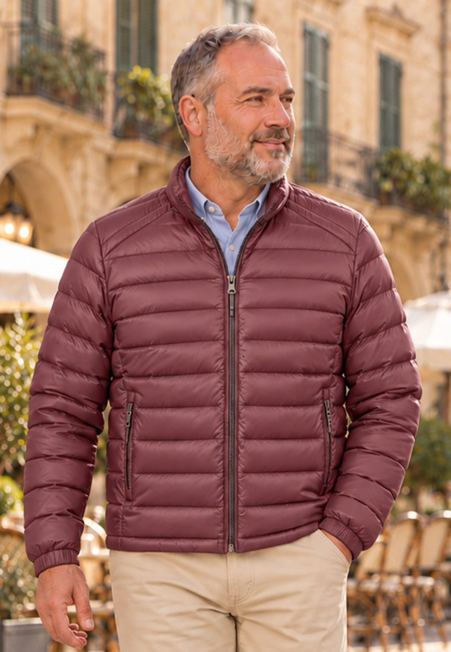 Chaqueta acolchada superligera de hombre en color Burdeos