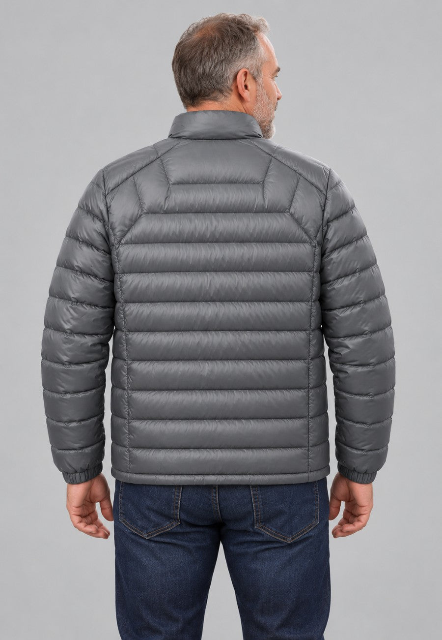 Chaqueta acolchada superligera de hombre en color gris oscuro