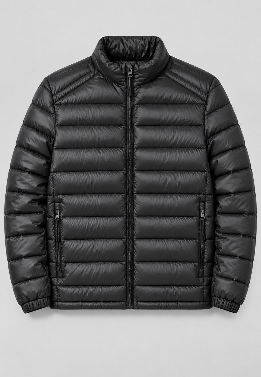Chaqueta acolchada superligera de hombre en color negro