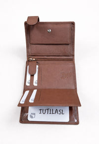 Cartera billetera de piel vacuno con protección NFC/RFID