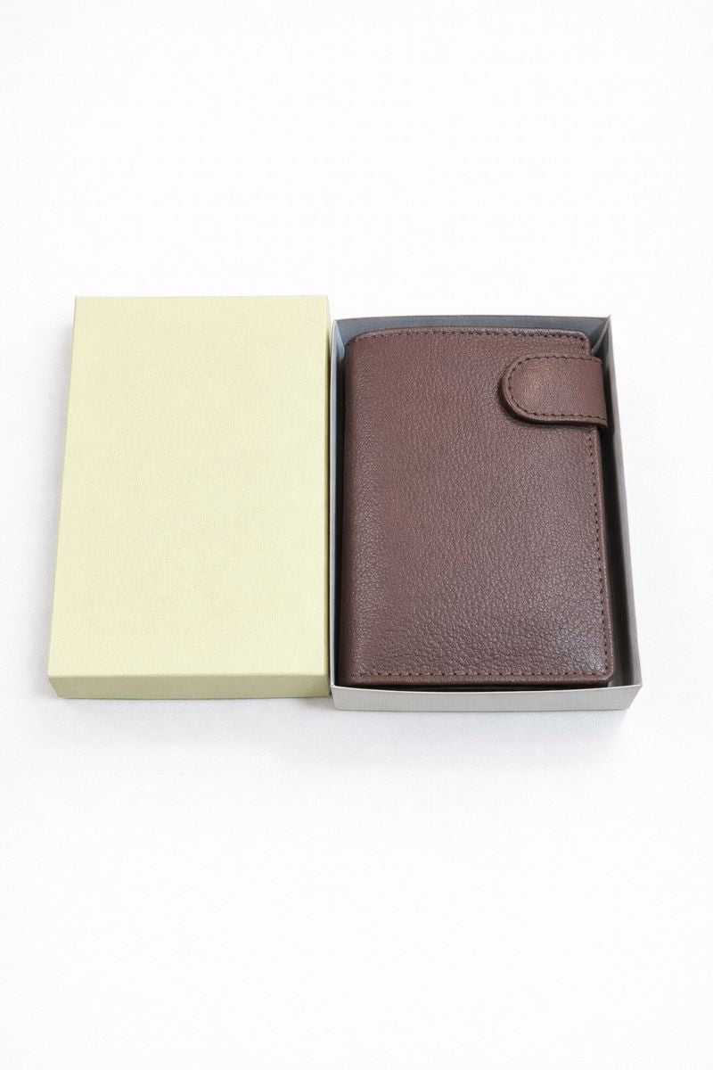 Cartera billetera de piel vacuno con protección NFC/RFID