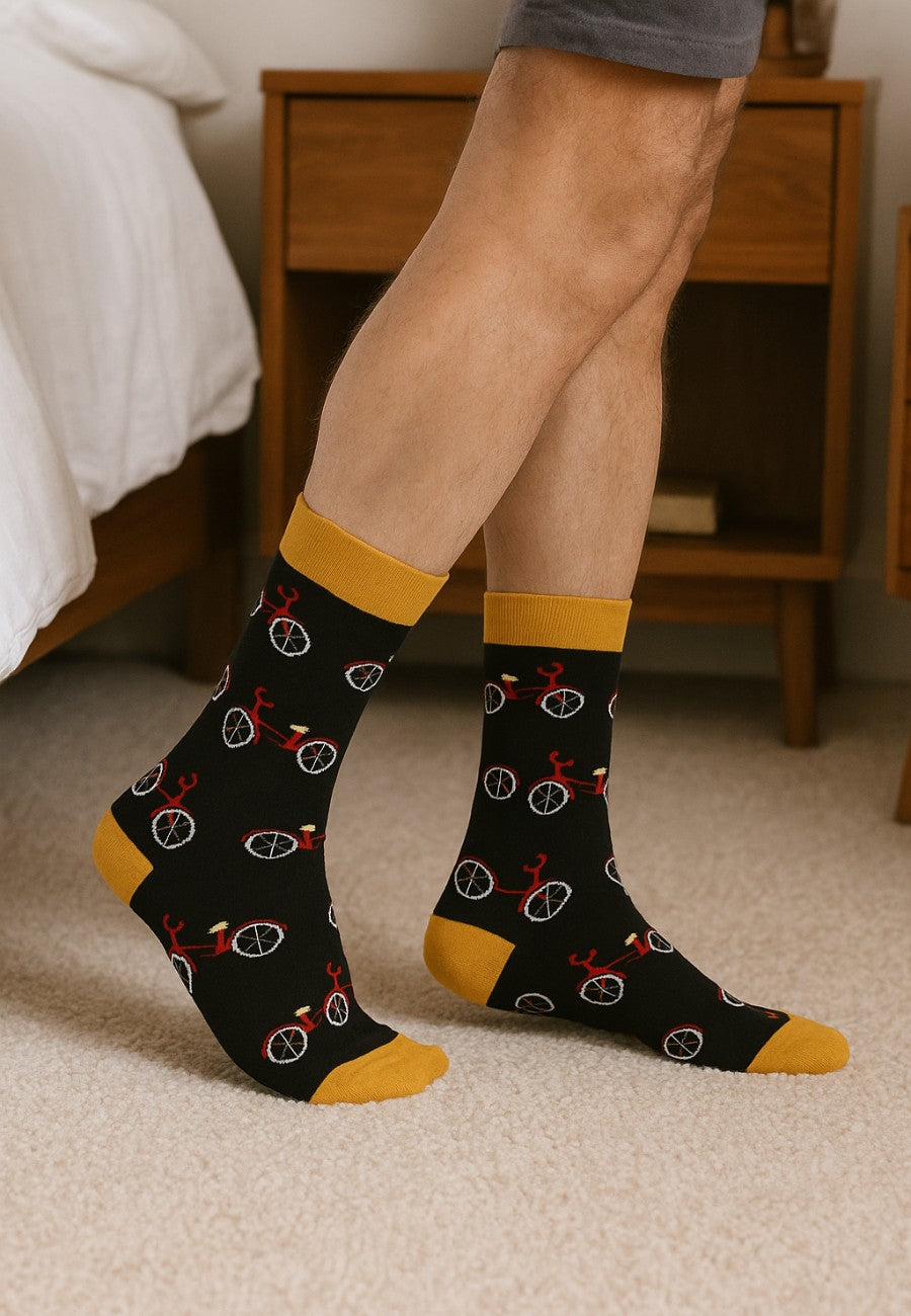 Pack 3 Calcetines de algodón para hombre en varios colores y dibujos variados