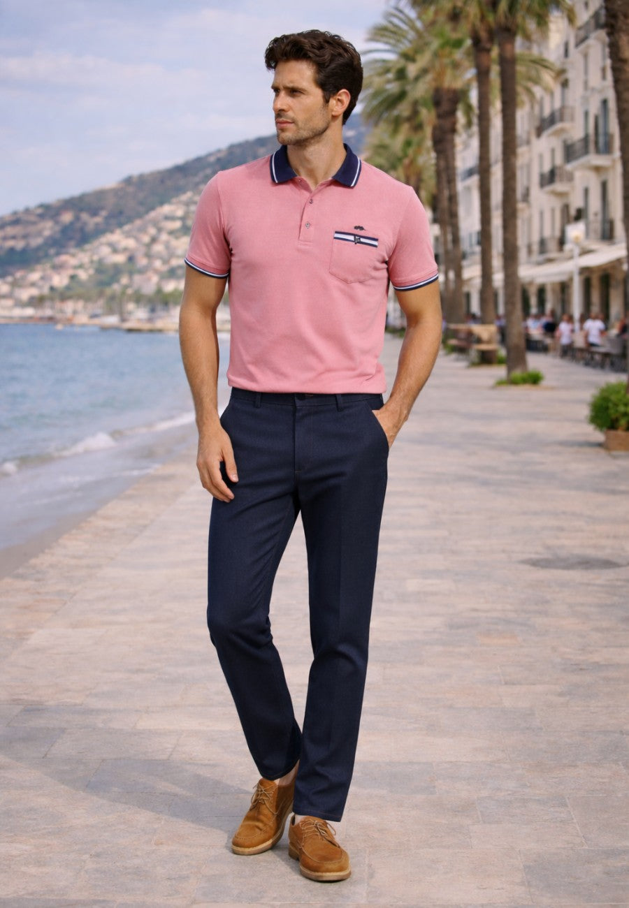 Pantalones tejanos tipo chinos de corte recto y tiro alto. Sport 505 Azul oscuro