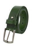 Cinturón de cuero vacuno de color verde oscuro