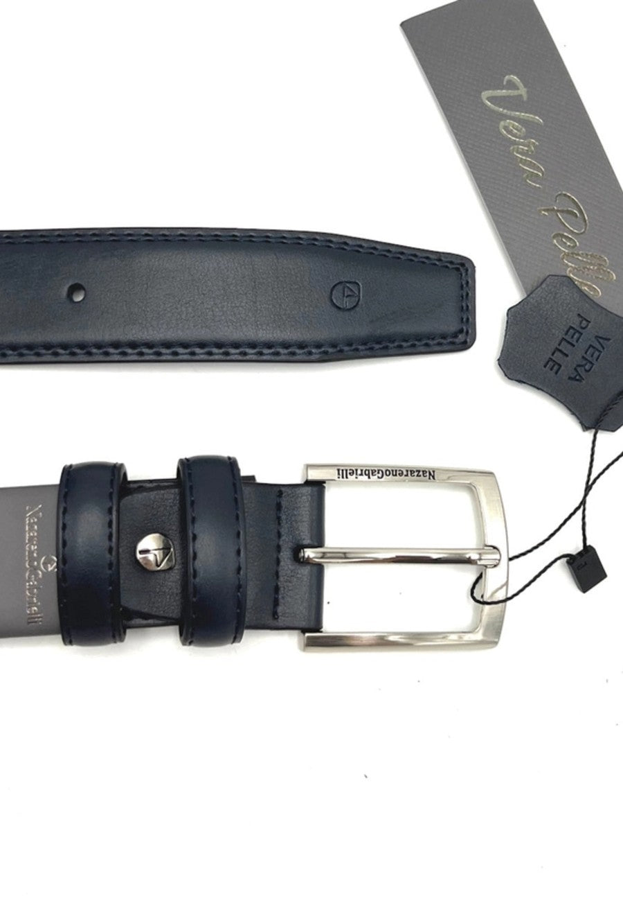 Cinturón de piel con caja de regalo en color negro