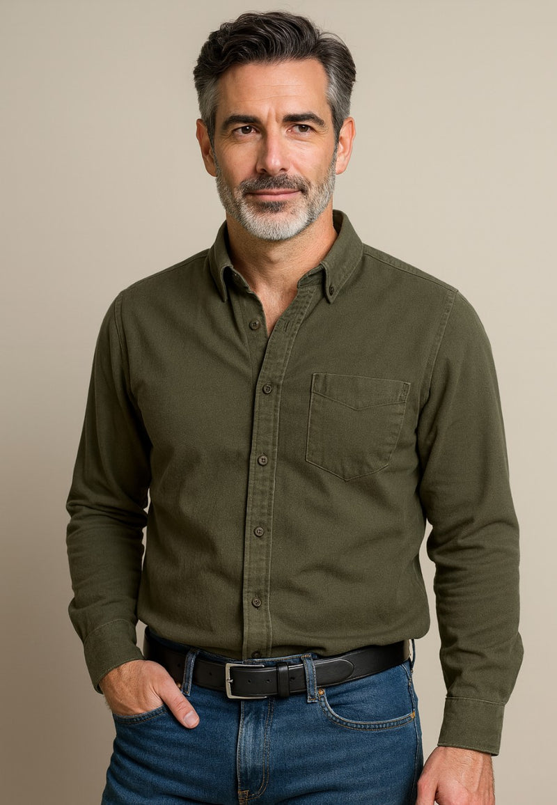 Cinturón de piel vacuno para hombre color Negro