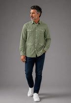 Camisa guayabera de sastrería en lino color kaki - hasta la talla 6XL