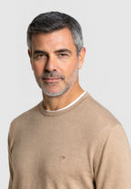 Jersey de cuello redondo de color camel