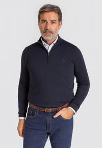 Jersey de Media cremallera en color azul marino