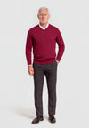Jersey Básico cuello de pico en color granate