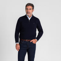 Jersey de Media cremallera en color azul marino