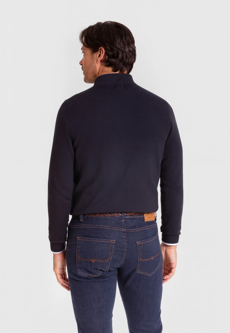 Jersey de Media cremallera en color azul marino