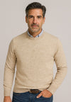 Jersey de Cashmere Touch Beige de hombre en tallas desde la 2XL a la 5XL