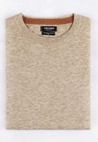 Jersey de Cashmere Touch Beige de hombre en tallas desde la 2XL a la 5XL