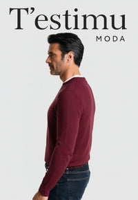 Jersey Básico cuello redondo en color Burdeos