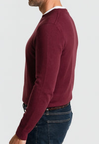 Jersey Básico cuello redondo en color Burdeos