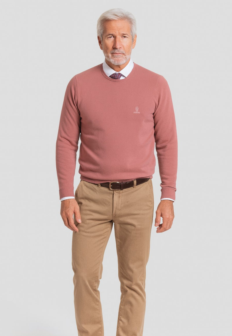 Jersey Básico de cuello redondo color maquillaje