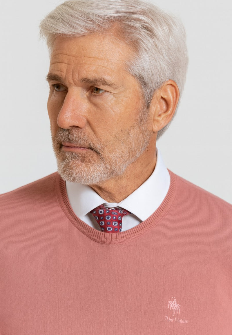 Jersey Básico de cuello redondo color maquillaje