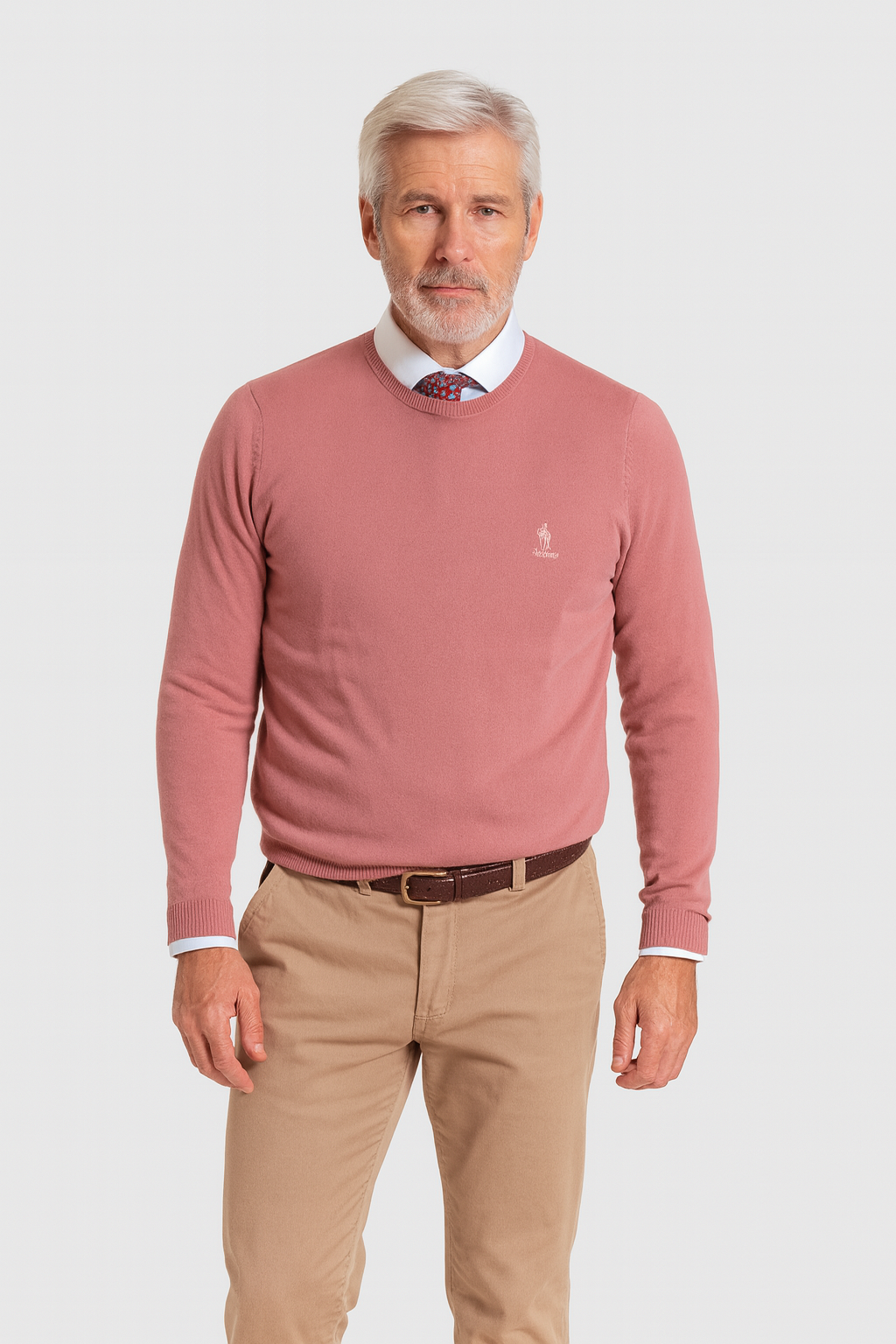 Jersey Básico de cuello redondo color maquillaje