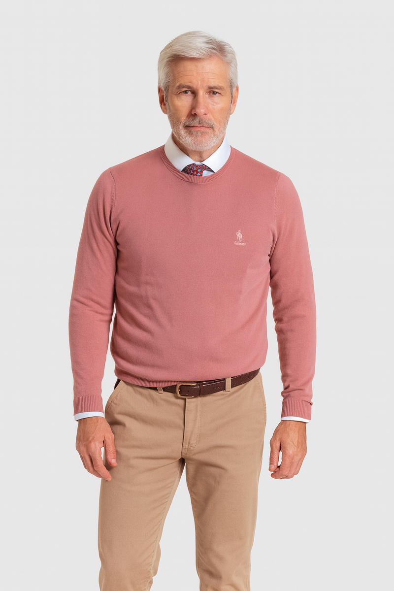 Jersey Básico de cuello redondo color maquillaje