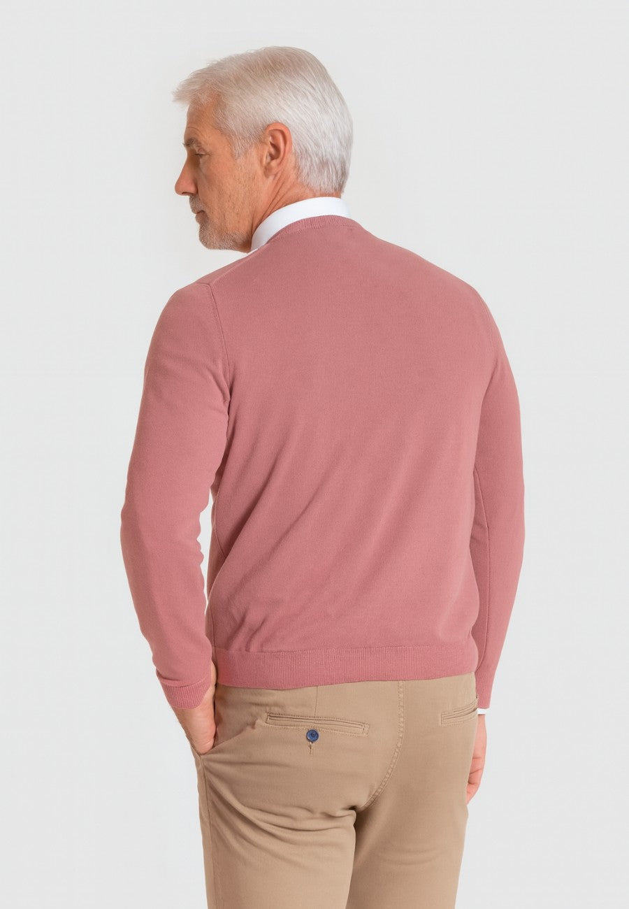 Jersey Básico de cuello redondo color maquillaje