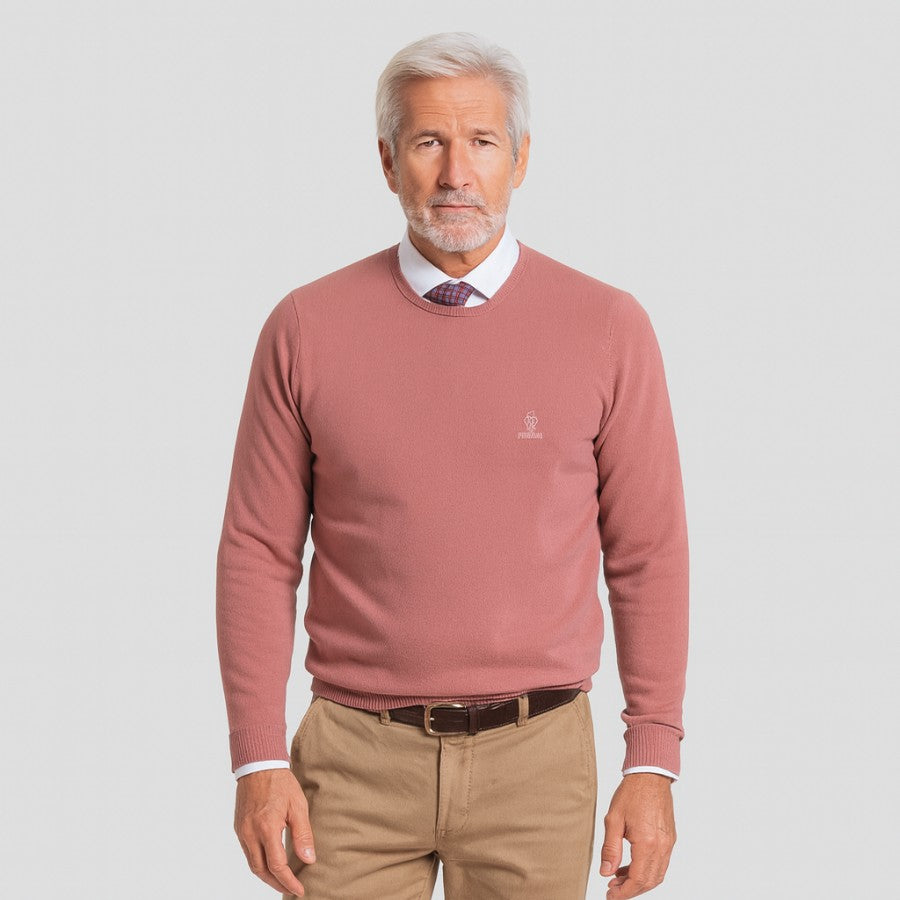 Jersey Básico de cuello redondo color maquillaje