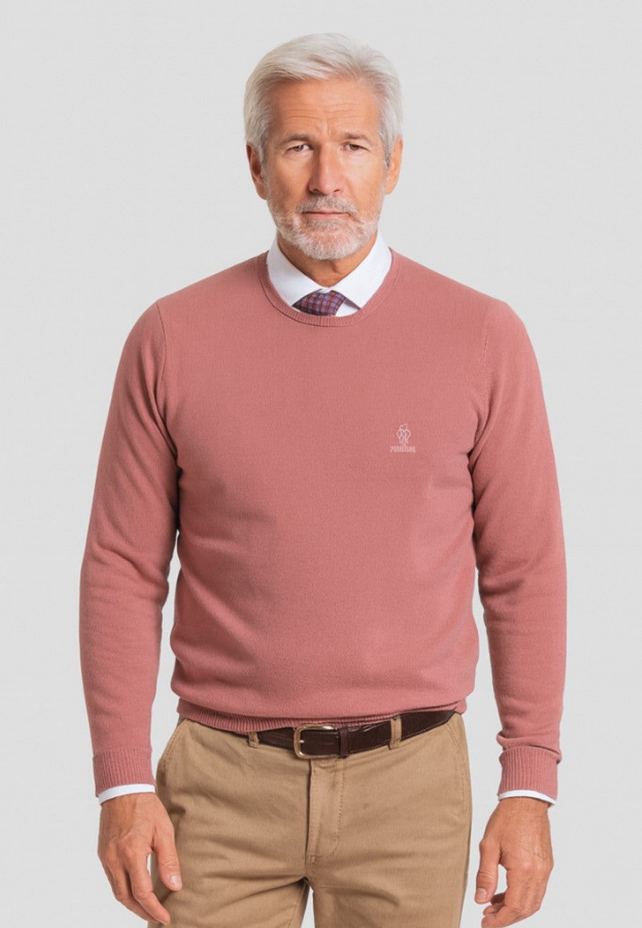 Jersey Básico de cuello redondo color maquillaje