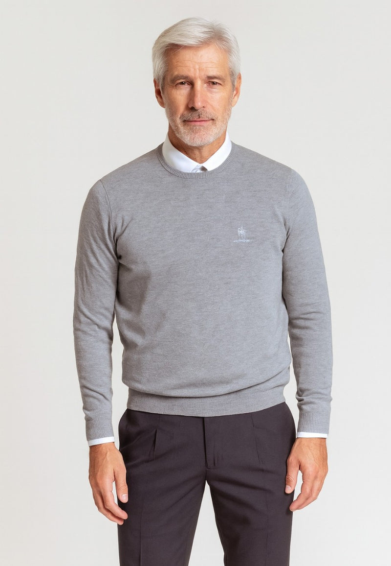 Jersey Básico de cuello redondo color gris