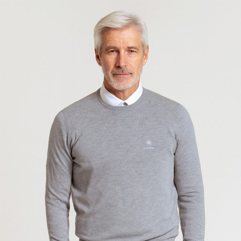 Jersey Básico de cuello redondo color gris