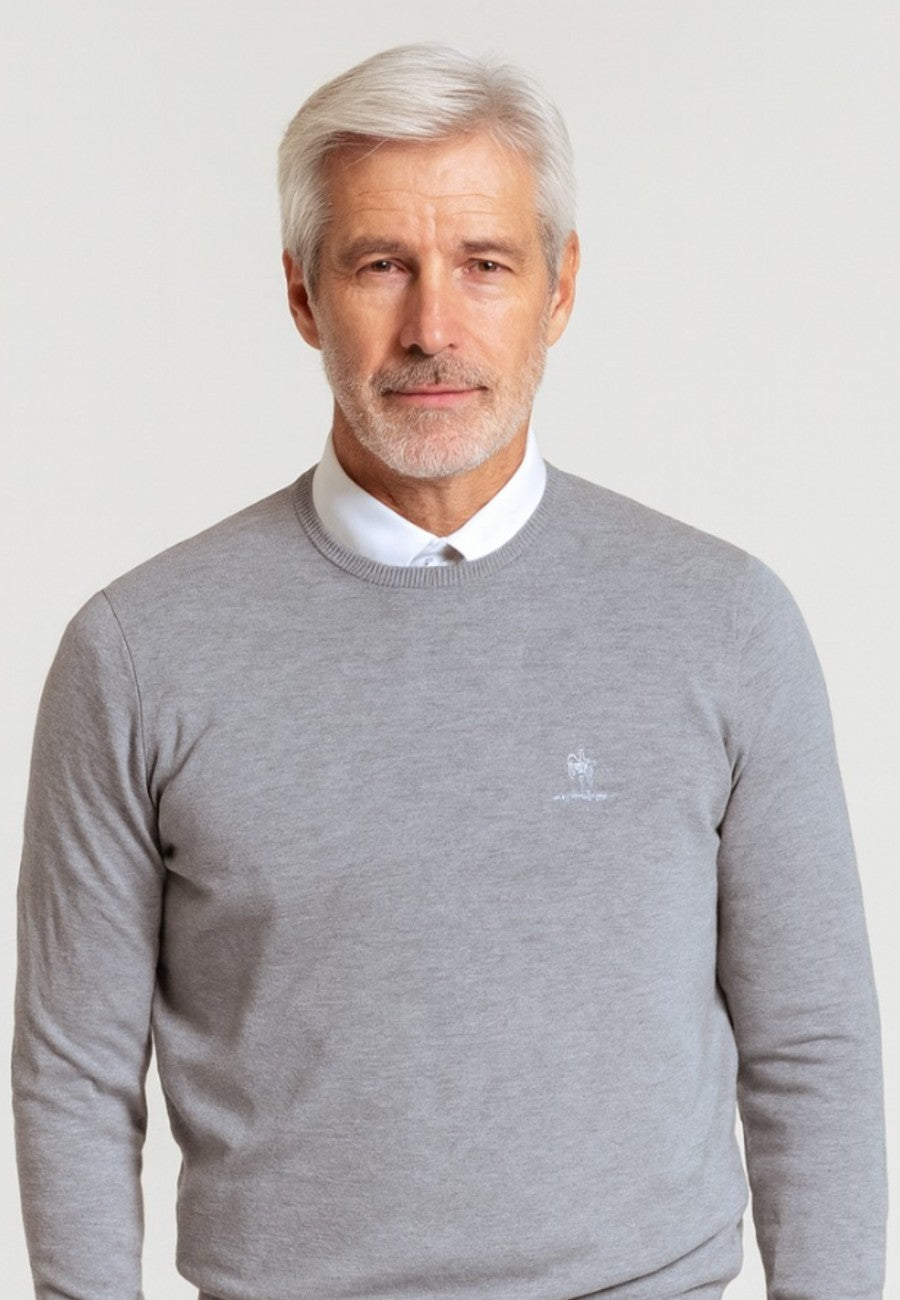 Jersey Básico de cuello redondo color gris