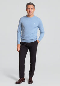 Jersey Básico de cuello redondo color azul cielo