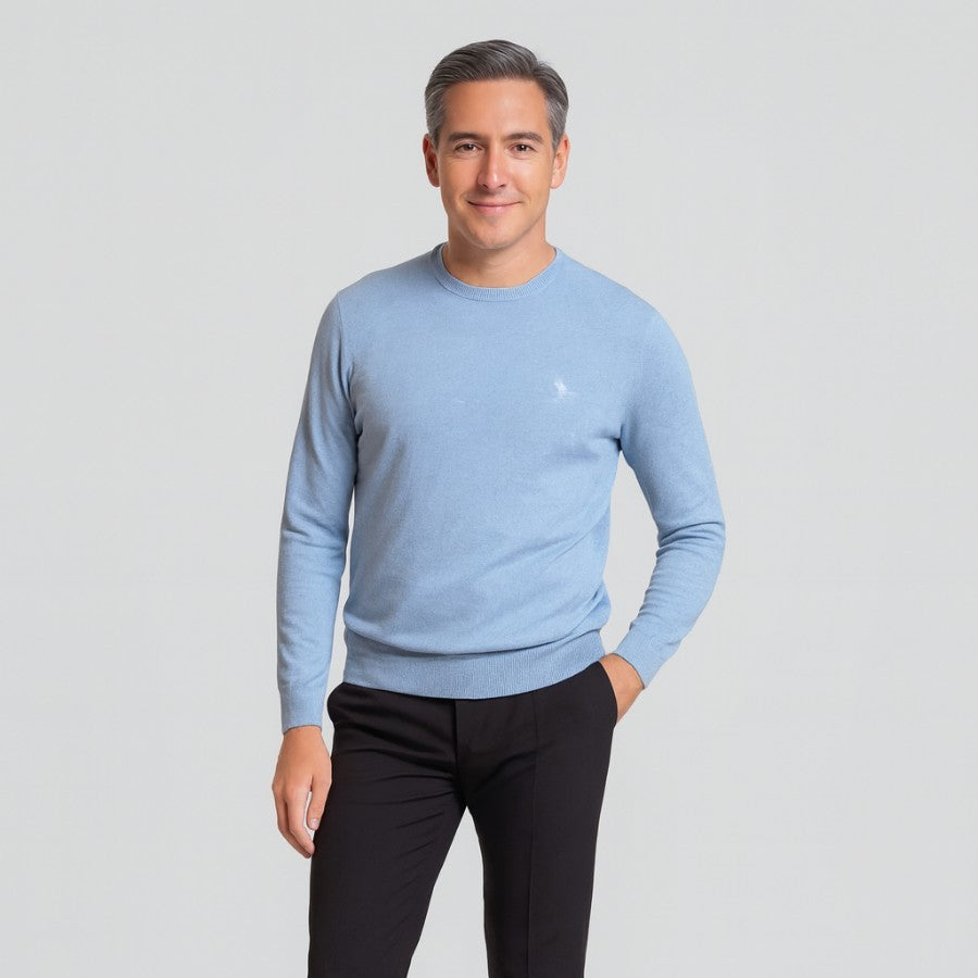 Jersey Básico de cuello redondo color azul cielo