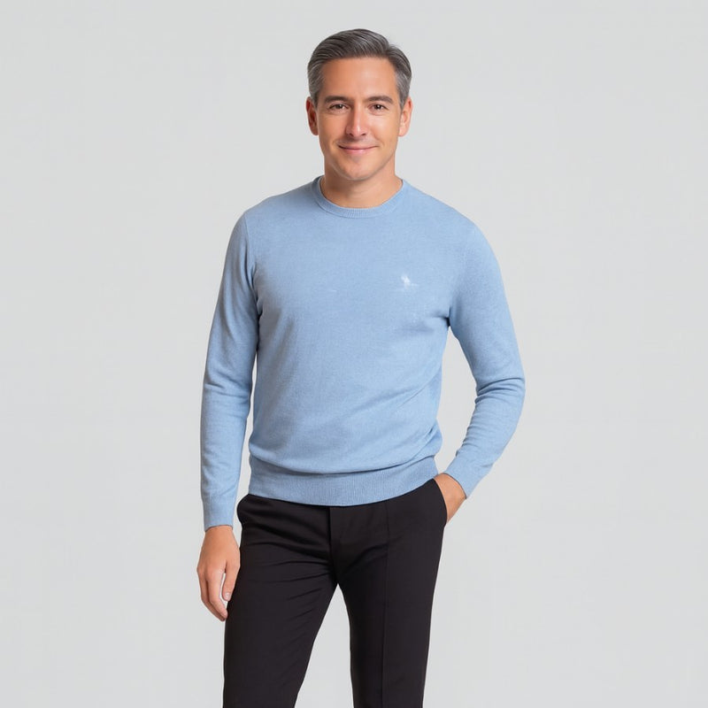 Jersey Básico de cuello redondo color azul cielo