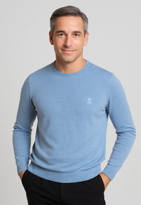 Jersey Básico de cuello redondo color azul cielo